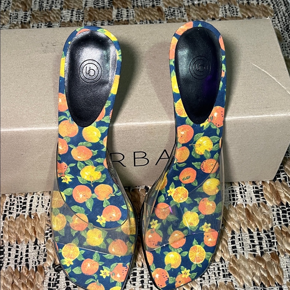 Urban Outfitters Floral Flats - Blue and Orange
